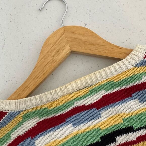 Talbots Women’s Button Up Colorful Sweater Size XL 100% Cotton - Picture 6 of 13